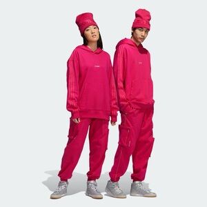 ADIDAS ORIGINALS Ivy Park Sweat Suit Hot Pink Hoodie Cargo Joggers Size Small